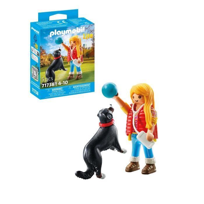 PLAYMOBIL 71738 Jeune fille avec chien de montagne, My Life, 5 pièces, Dès 4 ans