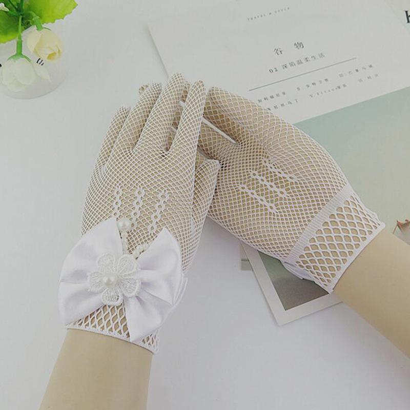 Mesh Bow Glove Dress Accessories Children Gloves Princess Prince Gloves Kid Lace Fishnet Gloves Ceremony Parts
