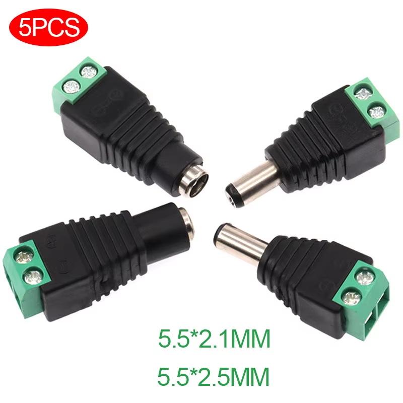 No Soldering Required Male Female CCTV Monitoring Video Cable Plug Connector for Home Indoor Surveillance Cabling