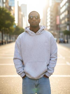 Jigga Wear Crown XXL Men's Oversized Hoodie Gray/White