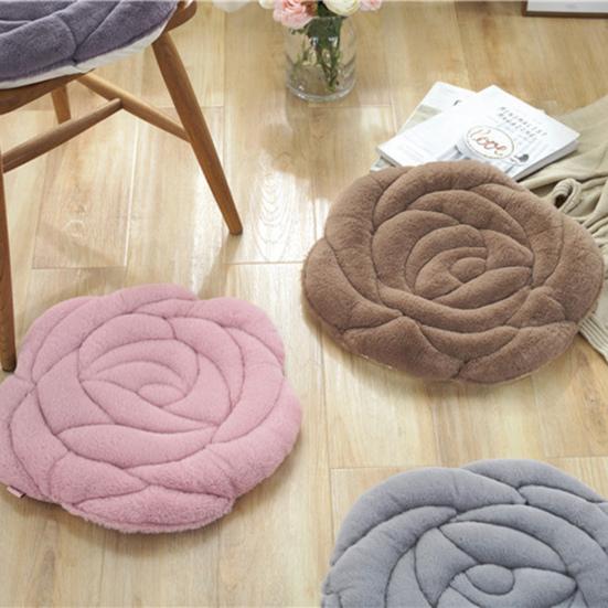 Подушка для сиденья сохраняет тепло, утолщенная супермягкая противоскользящая гранула, защита бедер, круглая форма розы, плюшевый стул, подушка с татами, товары для дома