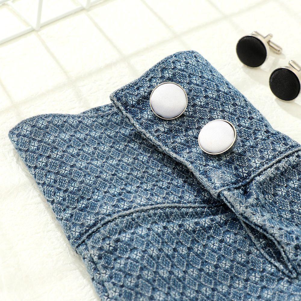 Novelty Solid Color Wedding Stylish Round Shirt Cuff Links Mens Cufflinks Clothes Buttons Apparel