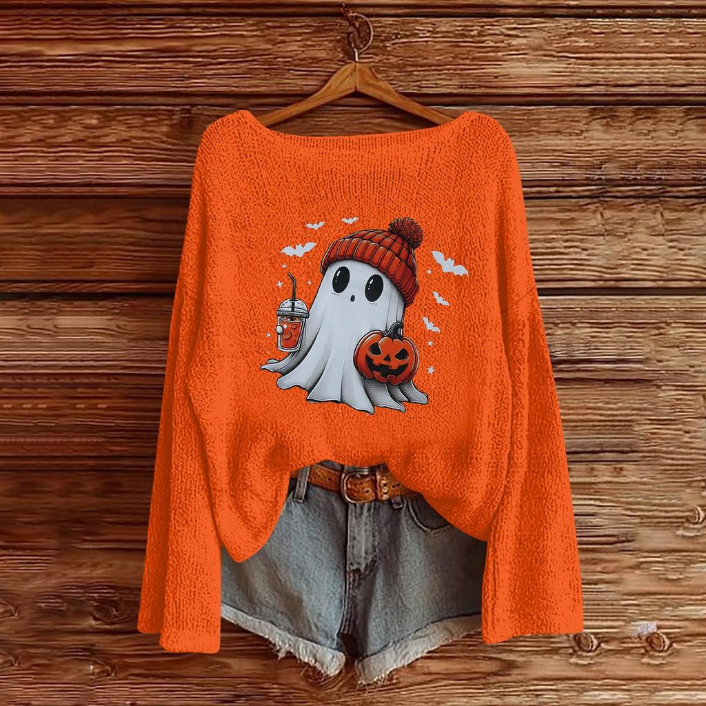 Halloween Sweatshirts For Children Boys And Girls Knit Sweater Cute Shirt Fall Crewneck Pullover Tops