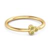 Peridot Triple Bezel Cluster Ring - Sterling Silver Gold Vermeil