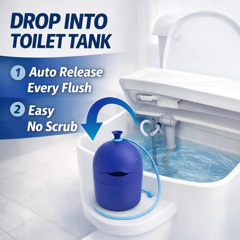 Automatic Toilet Cleaner "Toilet Whale" Portable Bottle Design Eco-Friendly for Family Bathroom Toilet Cleaning