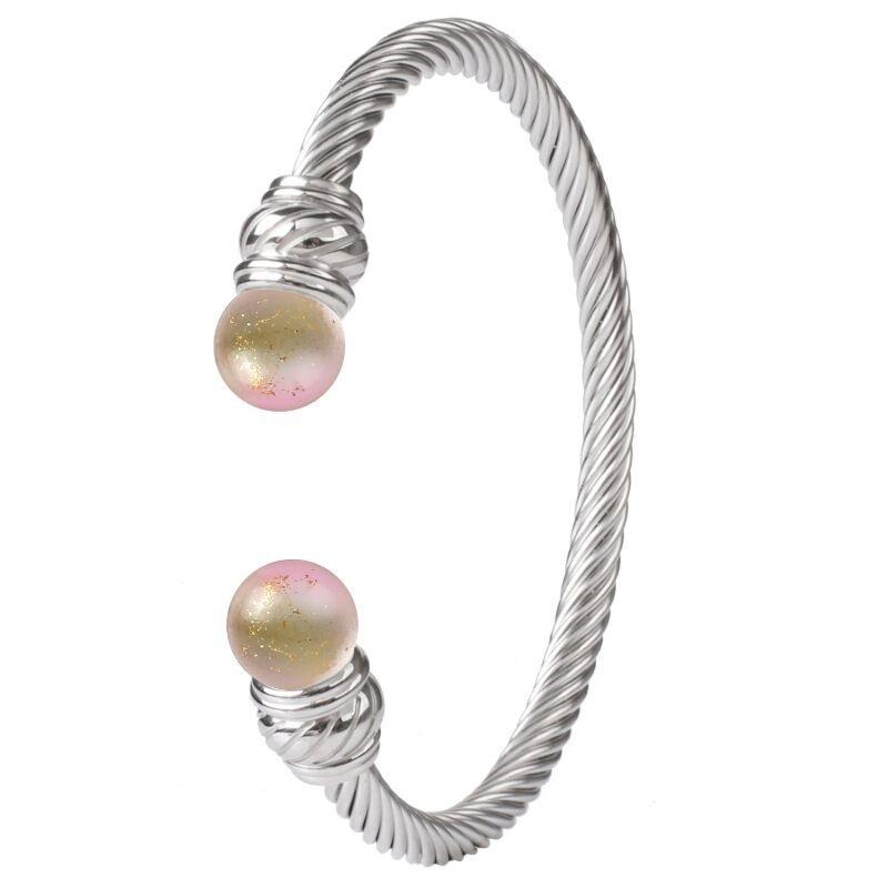 Горячий титановый стальной кабельный браслет-манжета из циркония, модный браслет, ювелирные изделия, изящные аксессуары для браслетов, украшение для рук