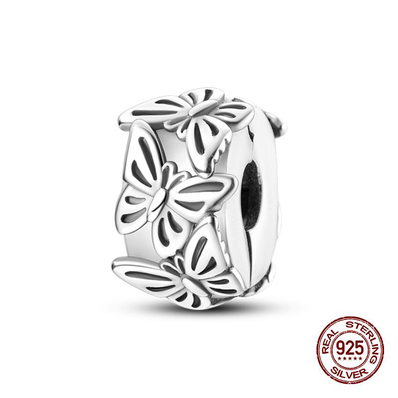 Fashion 100% 925 Sterling Silver Colorful Zircon Stars Moon Separator Charms Bead Fit Original Bracelet Fine DIY Jewelry