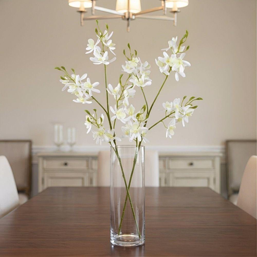Small Butterfly Orchid Simulation Mini Orchid Real Touch Fake Flower Branch Outdoor Garden Decor