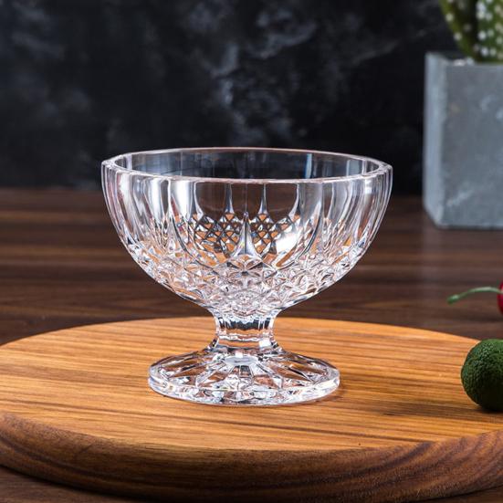 Summer Ice Cream Cup Clear Thick Dessert Bowls for Sundae Fruit Pudding Milkshakes Reusable Snacks Condiments Container for Home Party