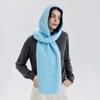 New Solid Color Hooded Scarf Scarf Knitted Hat Women's Autumn and Winter Integrated Warm Shawl Fashion Outfit