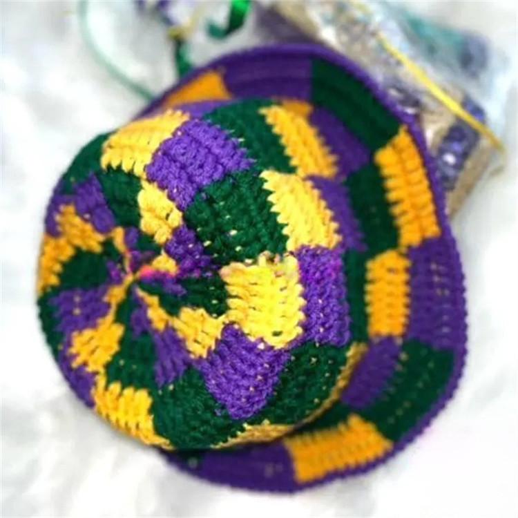 Handmade Crochet Bucket Hat for Woman Teen Outdoor Fisherman Hat Ruffled Brim Winter Windproof Carnivals Hat