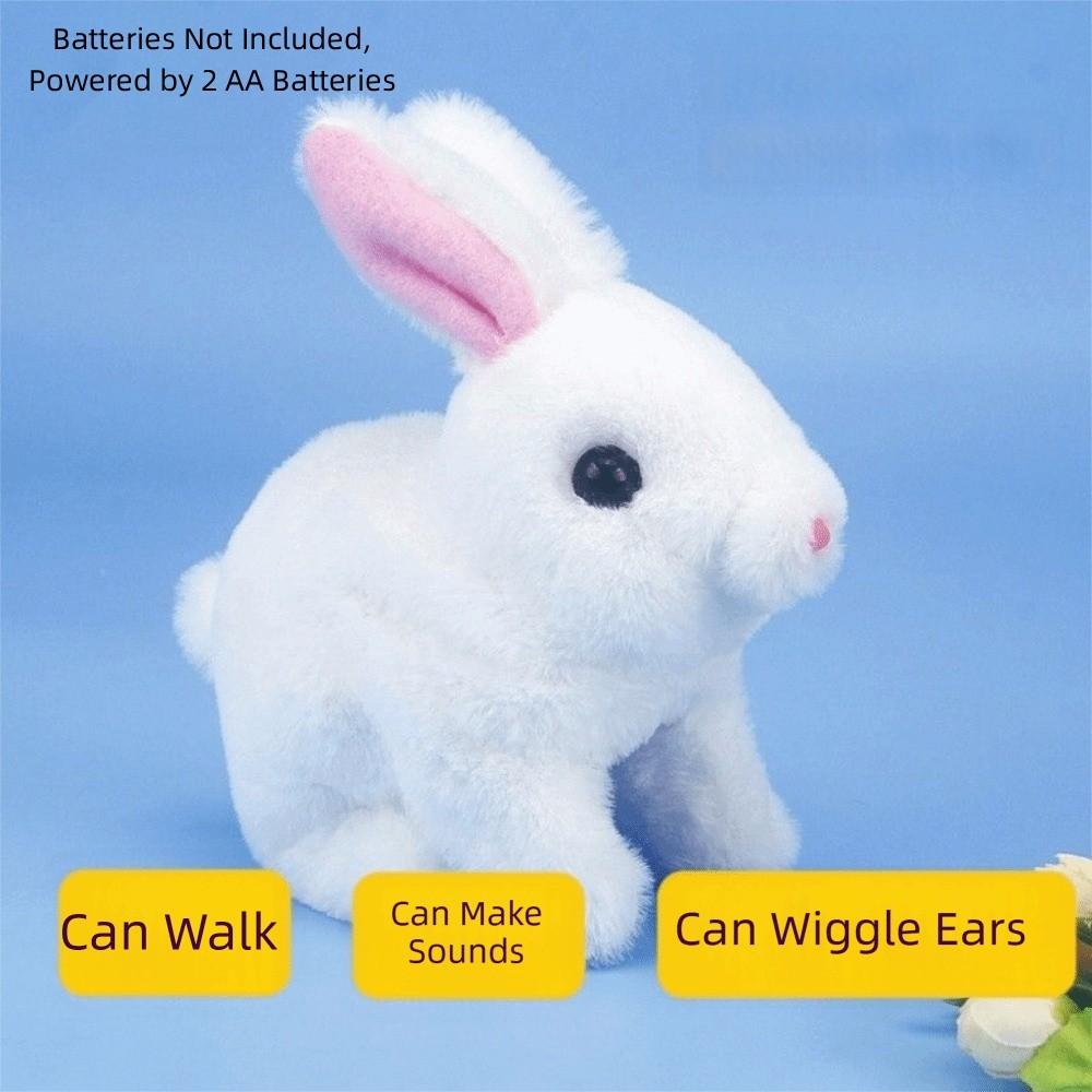 Wag Tail Electric Bunny Plush Walking Wiggle Ears Interactive Plush Toy Birthday Gifts