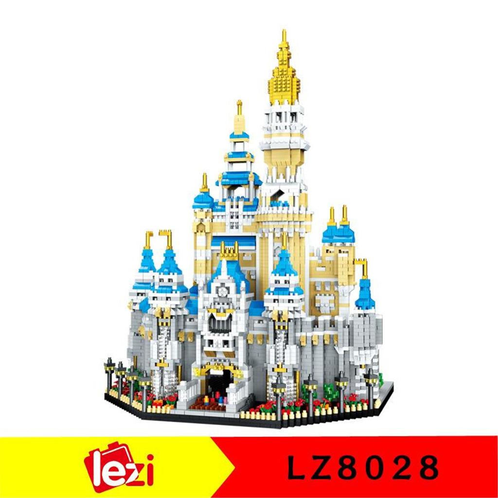 Fun Creative LZ8028 Miniature Diamond Small Particle Castle Model Series Puzzle Assembled Building Block Toys