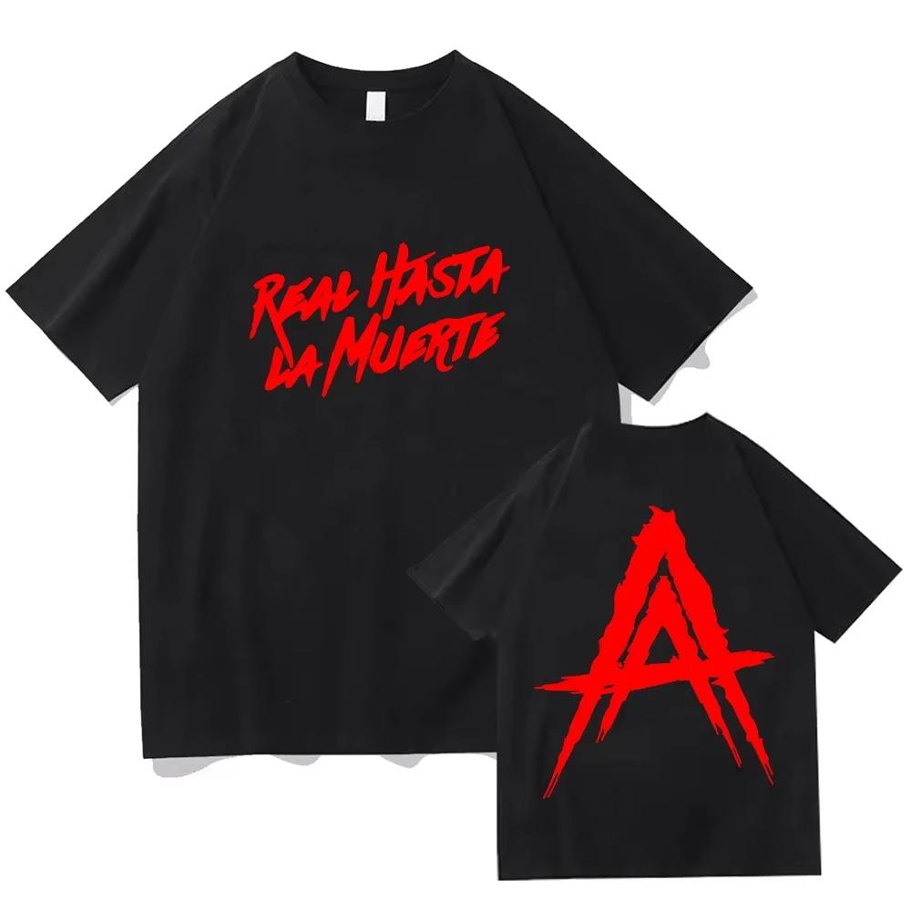 Hip Hop Streetwear Anuel AA Real Hasta la Muerte Graphic T Shirts For MenWomen Fashion Rapper Spring summer Shortsleeved top