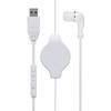 Miyoshi MCO Earphones with USB A Hand Controller Weight Product Warranty 6 Months White Single-ear Microphone, In-ear Type, Retractable, Connection,