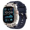 Роскошный Ремешок из Каучука для Apple Watch Band Ultra 3 49мм Ремешок для iWatch Ultra 2 49мм Металлическое Соединение Силиконовое Кольцо Бронированный Браслет