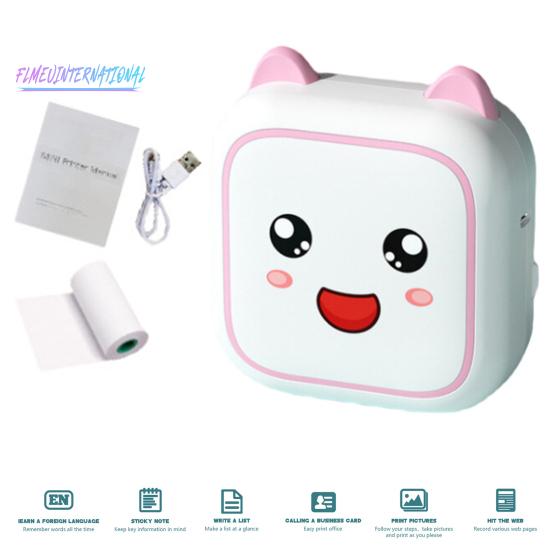 Бесчернильный карманный принтер для студентов, Bluetooth-совместимое соединение — чековый принтер с разрешением 200 точек на дюйм для компьютера Android, портативный термопринтер