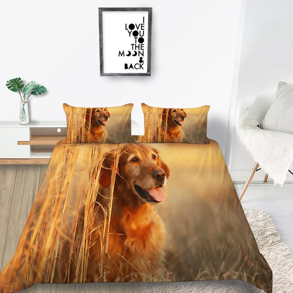 Новая мода 3D одеяла с принтом собак Loverly Комплект постельного белья Чехол Высококачественный чехол для постельного белья Роскошный домашний текстиль Полиэстер