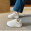 Белые туфли из коровьей кожи первого слоя, женская обувь, толстая подошва, увеличивающая рост, кеды, летняя сетчатая дышащая легкая повседневная спортивная обувь