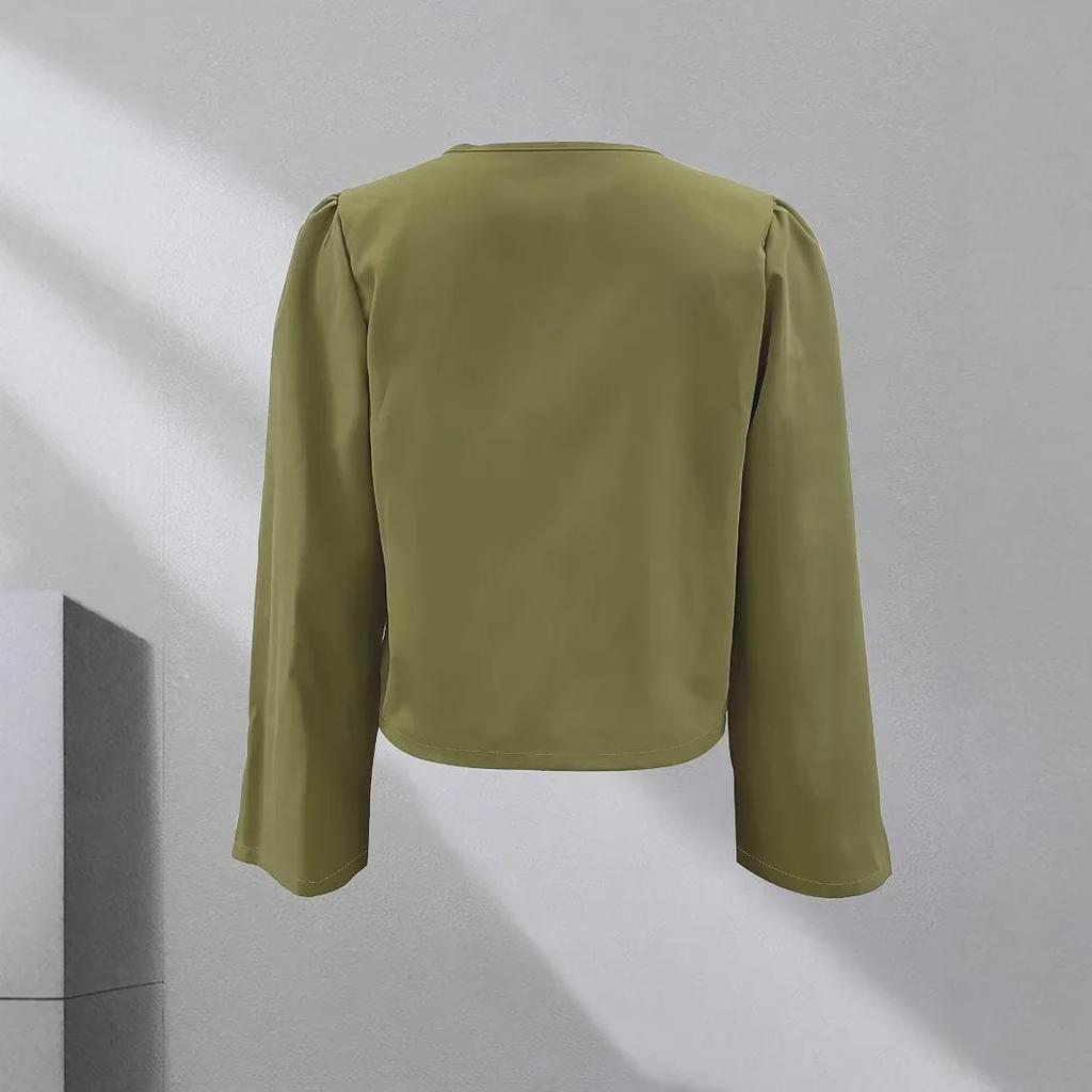 Женская рубашка Commuter Shirt с длинным рукавом, V-образным вырезом, шнуровкой, однотонная