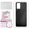 apgo Protective Skin Sticker for the Back Compatible with Realme X7 Max, Wrap Film, Foil, Vinyl - Pattern Black Leather