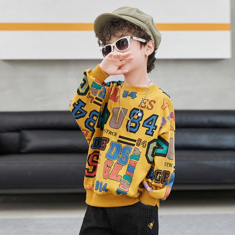 Boys Spring Autumn Hoodie Fashionable Cool Long Sleeve Top For Kids Trendy