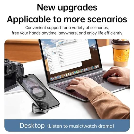 Магнитный вакуумный автомобильный держатель для телефона, вращающийся на 360 градусов, с сильной присоской, регулируемый держатель для приборной панели с креплением на воздуховод