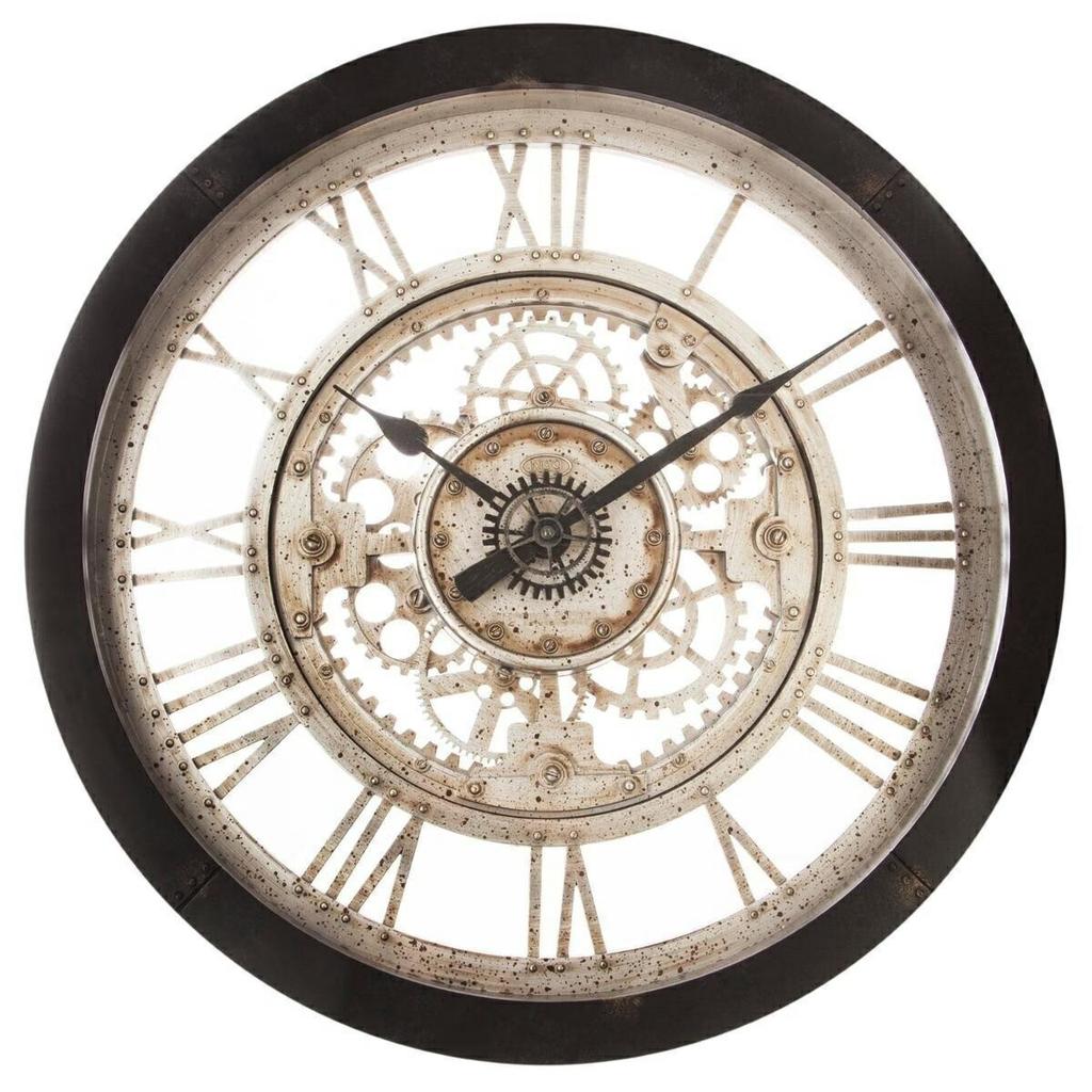 Ivy Clock 61cm with Vintage Glass Window