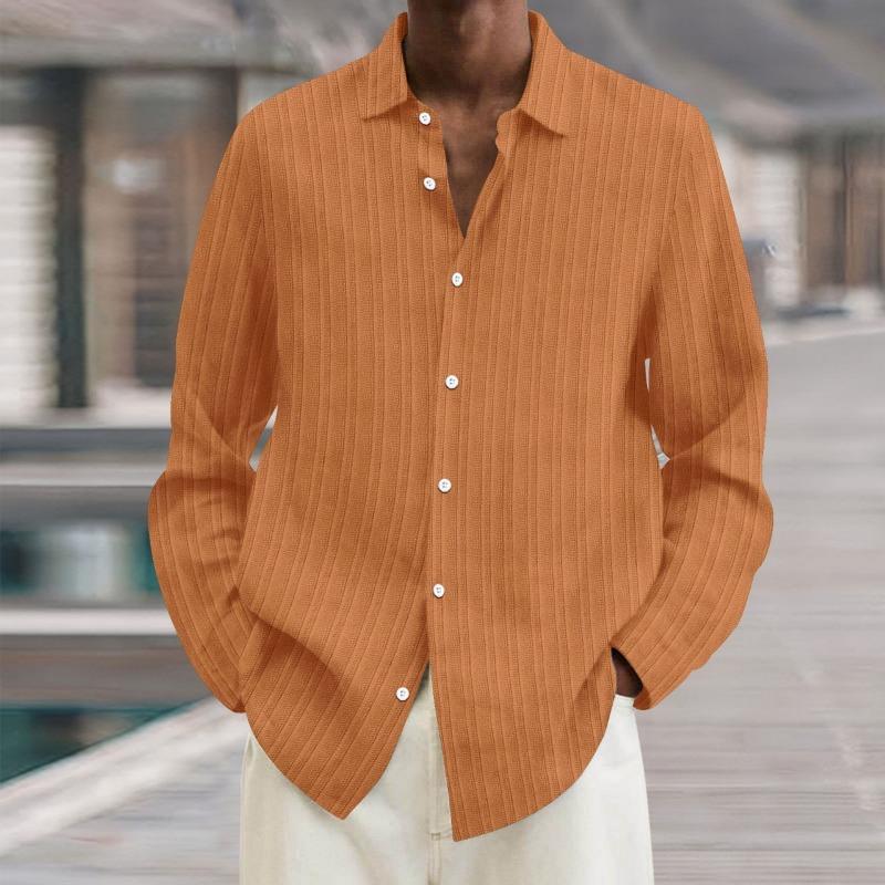 Рубашка Design Sense Solid Color Shirt Men's Long Sleeved Spring Autumn Trend Brand Loose Casual Shirts Men's