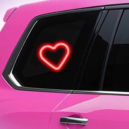 Yousheng Солнечный Неоновый Светильник в Форме Сердца для Окна Автомобиля Водонепроницаемый Светодиодный Светильник Настроения на Присоске Романтический Декор Атмосферы