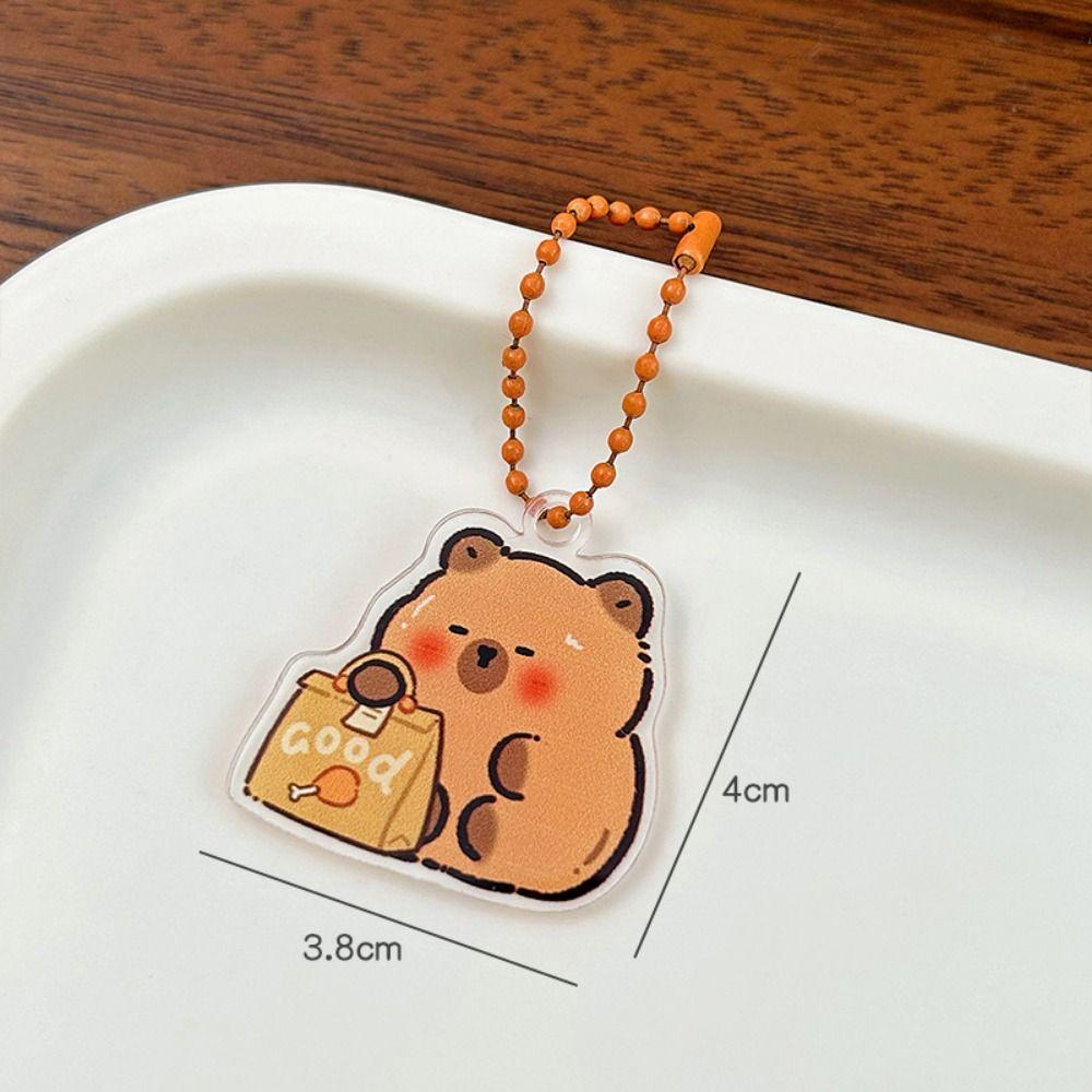 Acrylic Kapibara Bag Hanging Funny Capibara Pendant Kawaii Capybara Acrylic Keychain  Birthday Gift
