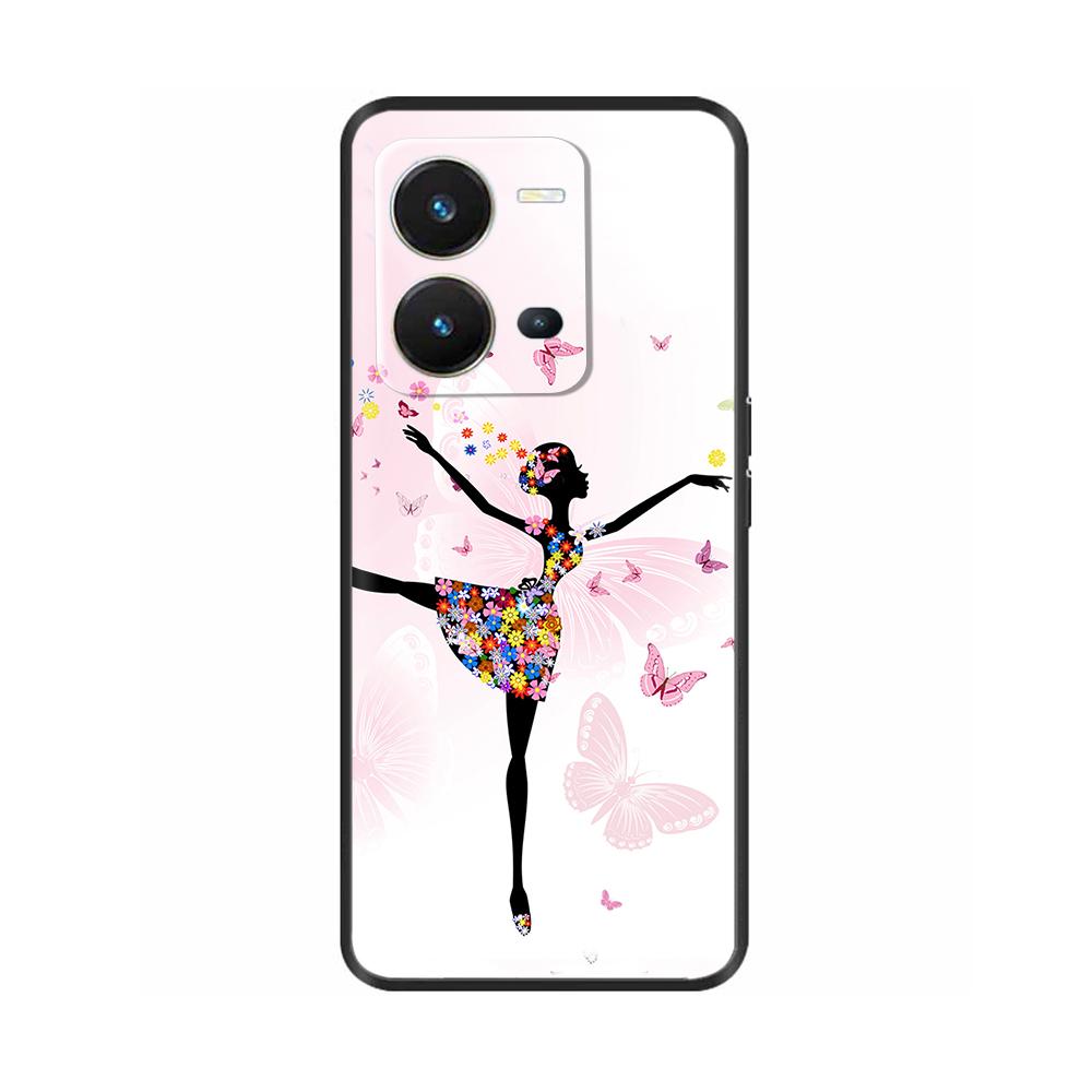 Для Vivo V25 Чехол V25 Pro 5G Ударопрочный Силиконовый Модный Мягкий Чехол для Телефона Для Vivo V25 V 25 25V 5G V25E 4G Чехол Черный ТПУ Coque