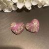 Массивные серьги-гвоздики в форме сердца из серебра 925 пробы с микро-паве из кубического циркония, модные женские милые серьги-гвоздики для ушей
