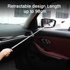 Car Rearview Mirror Wiper Retractable Stainless Steel Handle Soft Sponge Auto Side Wing Mirror Squeegee Scraper Window Glass Cleaning Tool Auto