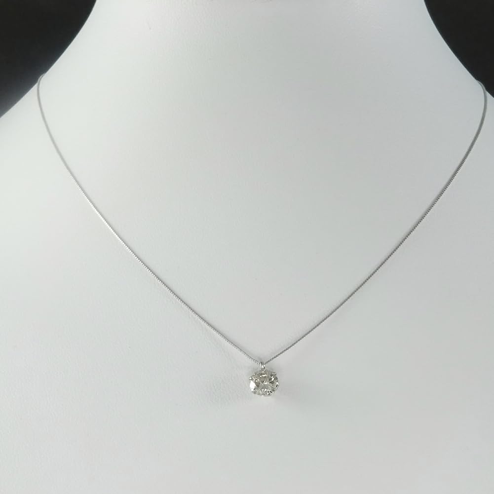 Коробка для вас и бриллиантовое ожерелье из платины высокого класса с подвеской SI класса хорошей огранки, бесцветный прозрачный, сертификат подлинности в комплекте [Jewelry Me]