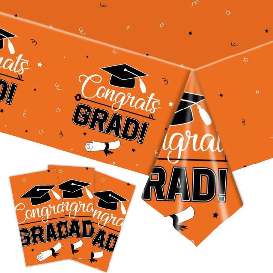 2 шт. одноразовая скатерть для выпускного бала, пластиковая водонепроницаемая скатерть для выпускного, декоративная шапочка, свитки, конфетти, принадлежности для ужина в канун Нового года