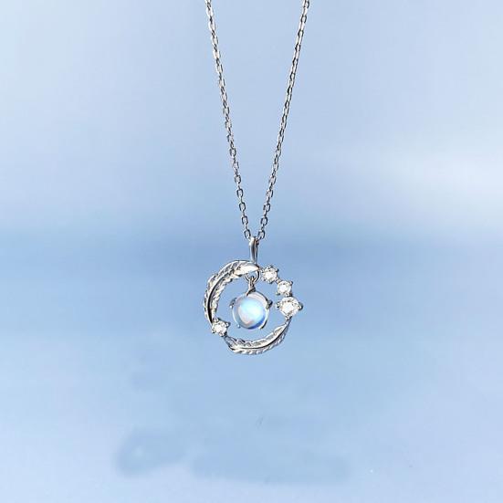 Женское ожерелье Moonstone Wing Design Jewelry Износостойкое ожерелье с подвеской