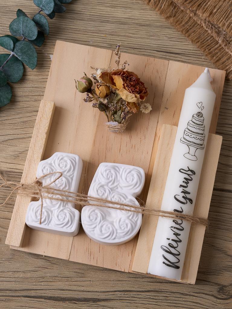 DIY Роза Цифра Свеча-Украшение на День Рождения Силиконовая Форма Ручная Работа Ароматические Свечи Материалы для Изготовления Гипсовые Поделки Формы для Заливки Подарки