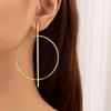 Minimalist Geometric Circle Earrings: Retro-Inspired Japanese & Korean Design for Women