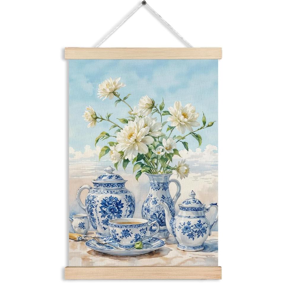 RYVJU Traditional Japanese Temple Wall Art Poster Hanger Frame, Japanese Room Decor, Asian Spiritual Nature Landscape Wall Decor Canvas Prints for