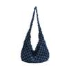 Vintage Blue Denim Tote Bag With Stitching Details For Daily Use