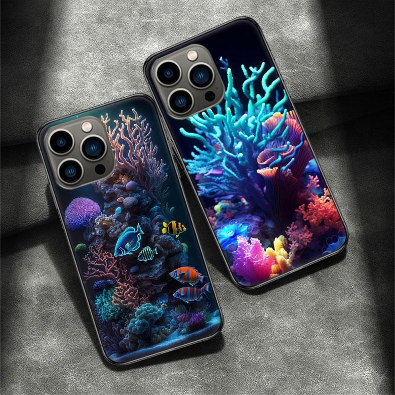 Чехол для телефона 'Коралловые рифы и их маленькие рыбки' для Apple iPhone 16E 16 Pro Max 15 Plus Мягкий 13 12 Mini Чехол 11 14 Pro Max Capa 8 7