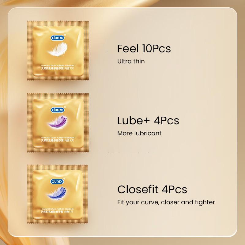 Durex Презерватив Fetherlite ультратонкий премиум 3 в 1 набор для секса для взрослых 18 штук