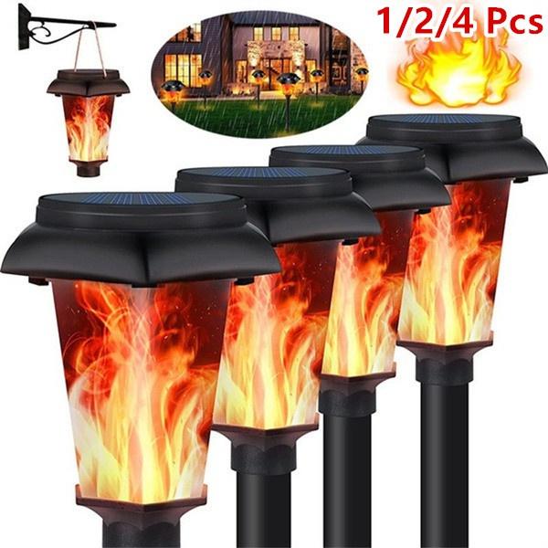 4/2/1 упаковка Солнечные фонари с мерцающим пламенем Солнечные фонари с пламенем Наружные солнечные фонари с IP65 Водонепроницаемые солнечные фонари с пламенем