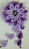 Brooch Purple Chirimen Craft Kit Tsumami-zaiku "Mino Chrysanthemum"