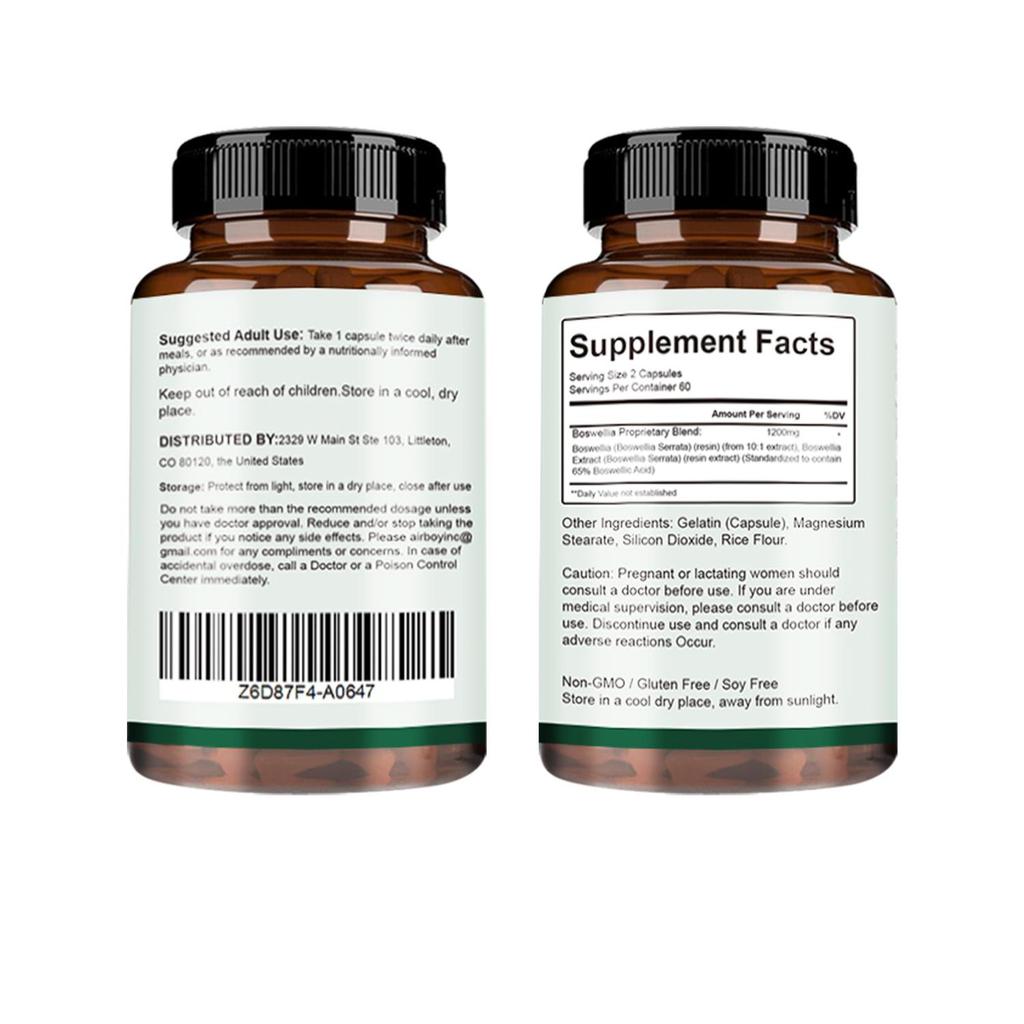 Frankincense Extract Capsules, 1200mg High Content Frankincense, Nutritional Supplement, Suitable for Adults