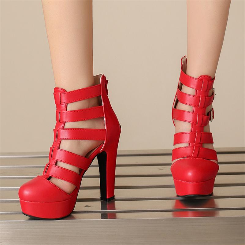 ANNYMOLI женские босоножки с ремешком на щиколотке, круглый носок, толстый высокий каблук, пряжка, платформа, молния, сексуальная женская модная обувь, летняя синяя 46