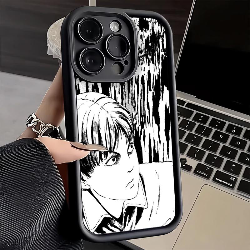 Чехол для телефона iPhone 17 Air 16E 15 16 Pro Max Японский Хоррор Аниме Чехол 14 Plus 13 12 Mini Мягкий Силиконовый Fundas