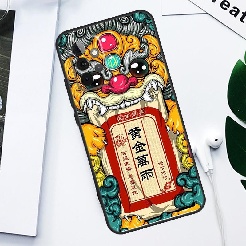 Чехол для телефона Samsung Galaxy A52 A22 A32 A54 A34 A14 A55 A35 A15 A53 A33 A13 A05 A06 A16 с рисунком Кот Дракон Кролик в китайском стиле