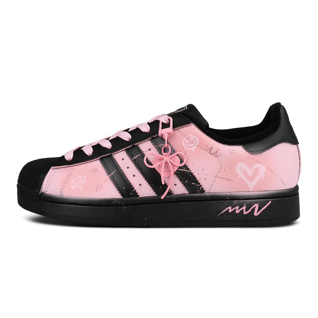 adidas Оригинальные SUPERSTAR Устойчивые к истиранию Устойчивые к истиранию Низкие кеды для скейтбординга Женские Розовые EG4959(Команда1065-)